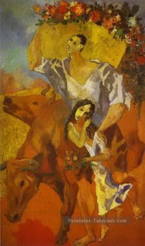 The Peasants Composition 1906 cubiste Pablo Picasso Peinture à l'huile